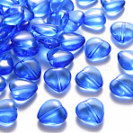 Transparent Acrylic Beads, Heart, Blue, 13.5x13.5x5.5mm, Hole: 1.5mm, about 775pcs/500g(TACR-S154-54B-86)