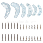 3 Sets 3 Style Iron Heel Plates, Shoe Heel Taps, Repair Sole Pad, with Screw, Crescent Moon, Platinum, 40~68x16~33x3mm, Hole: 2.2mm, 2pcs/set, 1 set/style(FIND-PH0006-20)