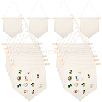 Polycotton Wall Hanging Brooch Jewelry Banner Holder, for Badge Storage, with Wood Stick, Beige, 500~505mm, Pendant: 265x300x1.5~9mm.(AJEW-WH0596-833B)