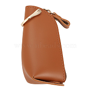 PU Leather Zipper Car Key Case, with Zinc Alloy Clasp, Camel, 138mm(AJEW-WH0348-14B)