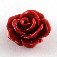 Dyed Flower Synthetical Coral Beads, FireBrick, 10x7mm, Hole: 1mm(CORA-R011-28D)