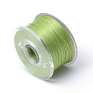 Special Coated Polyester Beading Threads for Seed Beads, Yellow Green, 0.1mm, about 50yards/roll(OCOR-R038-16)