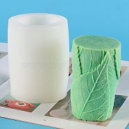 Column Food Grade Silicone Candle Molds, For Candle Making, Leaf, 8x11cm(PW-WG23551-03)
