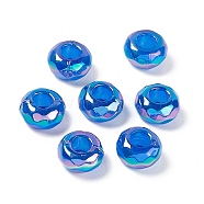 Opaque Acrylic Beads, AB Color, Faceted, Rondelle, Blue, 13x7.2mm, Hole: 5.8mm(OACR-C008-03E)