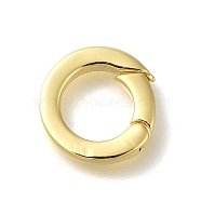 Rack Plating Ring Brass Spring Gate Rings, Long-Lasting Plated, Lead Free & Cadmium Free, Real 18K Gold Plated, 15x2.5mm, inner diameter: 9mm(KK-Z086-54G-01)