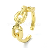 Brass Open Cuff Rings, Hollow Oval, Real 18K Gold Plated, Inner Diameter: 18mm(RJEW-B051-41G)