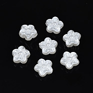 ABS Plastic Imitation Pearl Beads, Flower, Creamy White, 9x9x5mm, Hole: 1.6mm, about 3270pcs/500g(OACR-N008-152)