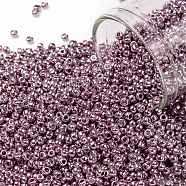 TOHO Round Seed Beads, Japanese Seed Beads, (553) Galvanized Pink, 11/0, 2.2mm, Hole: 0.8mm, about 50000pcs/pound(SEED-TR11-0553)