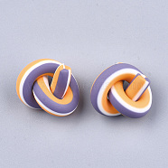 Handmade Polymer Clay Beads, No Hole, Knot, Colorful, 22~26x19~24x17~21mm(X-CLAY-S092-14B)