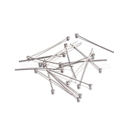 304 Stainless Steel Ball Head Pins, Stainless Steel Color, 25x0.6mm, 22 Gauge, Head: 1.8mm(STAS-O105-04-0.6x25mm)