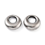 201 Stainless Steel Beads, Round Ring, Stainless Steel Color, 9x3mm, Hole: 4mm(STAS-Z057-21P)