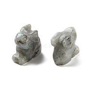 Natural Labradorite Carved Figurines, for Home Office Desktop Decoration, Rabbit, 11~13x23~24x17~19mm(DJEW-L023-E02)