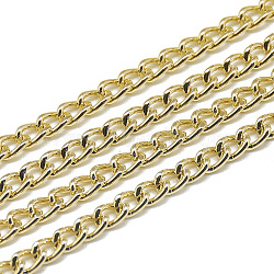 Unwelded Aluminum Curb Chains, Light Khaki, 5x3.6x0.9mm, about 100m/bag(CHA-S001-005G)