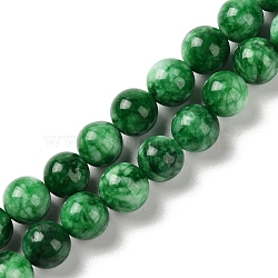 Natural Quartz Beads Strands, Dyed & Heated, Round, Green, 8.5mm, Hole: 1.2mm, about 44pcs/strand, 14.96''(38cm)(G-XCP0001-20)