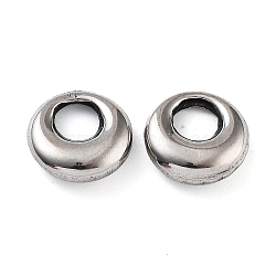 201 Stainless Steel Beads, Round Ring, Stainless Steel Color, 9x3mm, Hole: 4mm(STAS-Z057-21P)
