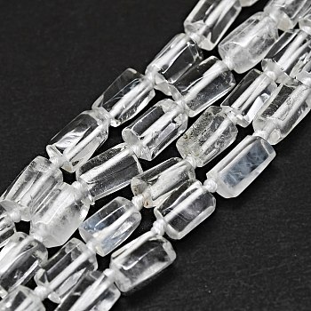 Natural Quartz Crystal Beads Strands, Rock Crystal, Nuggets, 6~12x6~7mm, Hole: 0.8mm, about 26~35pcs/strand, 15.55''~16.14''(39.5~41cm)