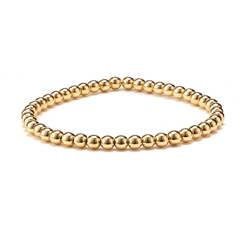 4MM Synthetic Hematite Round Beads Stretch Bracelet, Stone Beads Stone Bracelet for Men Women, Golden, Inner Diameter: 2 inch(5.05cm), Beads: 4mm
