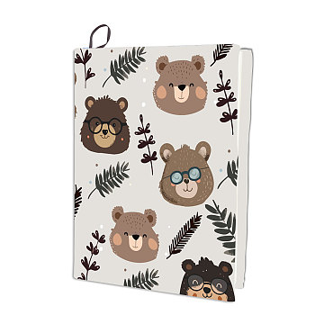 Polyester Book Covers, Elastic Notebook Wraps, Rectangle, Bear, 400x250mm