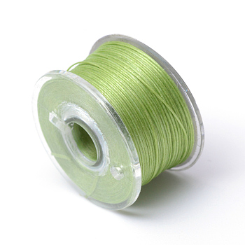 Special Coated Polyester Beading Threads for Seed Beads, Yellow Green, 0.1mm, about 50yards/roll