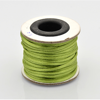 Macrame Rattail Chinese Knot Making Cords Round Nylon Braided String Threads, Yellow Green, 2mm, about 10.93 yards(10m)/roll