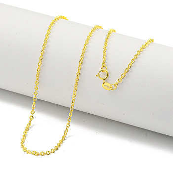 925 Sterling Silver Necklaces, Real 18K Gold Plated, 17.72 inch(45cm)