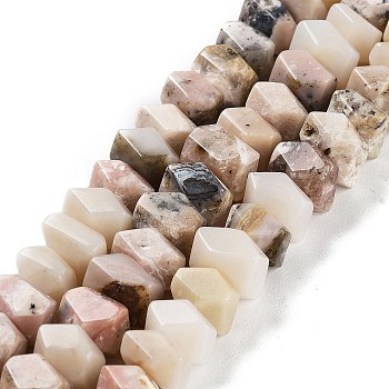 Natural Pink Opal Beads Strands, Nuggets, Faceted, 6~8x10.5~14x8~9.5mm, Hole: 1.2mm, about 57~61pcs/strand, 15.16''~15.39''(38.5~39.1cm)