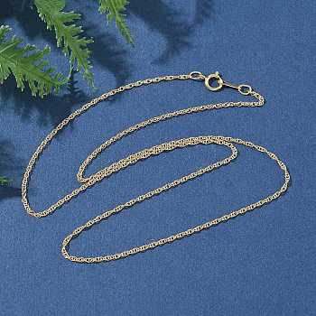 Brass Singapore Chain Necklaces for Women Men, Real 14K Gold Filled, 18.15 inch(46.1cm)