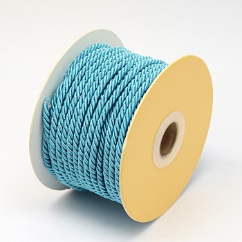 Nylon Threads, Milan Cords/Twisted Cords, Deep Sky Blue, 3mm, about 21.87 yards(20m)/roll