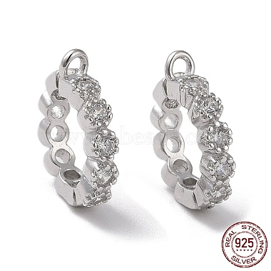 Real Platinum Plated Clear Ring Sterling Silver Twister Clasp
