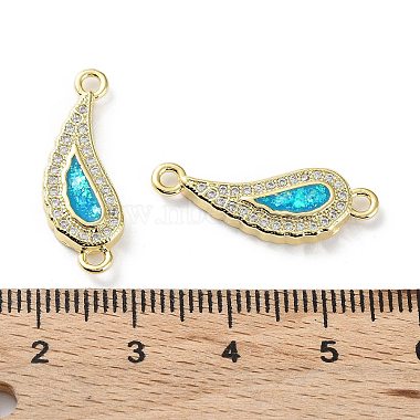 Rack Plating Brass Micro Pave Clear Cubic Zirconia Connector Charms(KK-C041-30G)-3