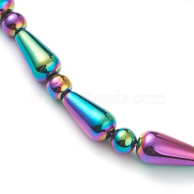 Electroplate Non-Magnetic Synthetic Hematite Beaded Necklaces(NJEW-H307-03)-2