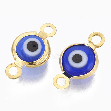 Handmade Evil Eye Lampwork Links connectors(STAS-T041-02G-02)-2