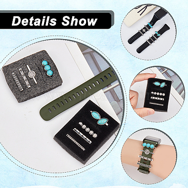 8Pcs Synthetic Turquoise Horse Eye Watch Band Charms(FIND-NB0003-22)-4