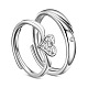 Impresionantes anillos de pareja de plata de ley con baño de rodio 925 de Shegrace(JR373A)-1