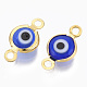 Handmade Evil Eye Lampwork Links connectors(STAS-T041-02G-02)-2