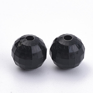 Opaque Acrylic Beads, Earth Bead, Black, 8mm, Hole: 1.5mm, about 1700pcs/500g(SACR-S300-01B-8mm)