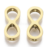 304 Stainless Steel Beads, Infinity, Golden, 14.5x7x3mm, Hole: 2mm(X-STAS-S079-182A-G)