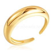 925 Sterling Silver Plain Band Open Cuff Ring for Women, Golden, US Size 5 1/4(15.9mm)(JR863B)