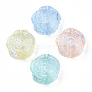Transparent Acrylic Beads, Glitter Powder, Flower, Mixed Color, 16.5x17x8mm, Hole: 2mm, about 440pcs/500g(OACR-S028-138)