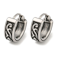 316 Surgical Stainless Steel Hoop Earrings, Ring, Antique Silver, 14x5.5mm(EJEW-D096-23H-AS)