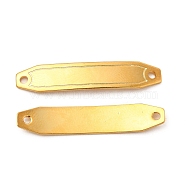 201 Stainless Steel Connector Charms, Curved Rectangle Links, Real 24K Gold Plated, 30.5x6x0.8mm, Hole: 1.4mm(STAS-P320-09G)