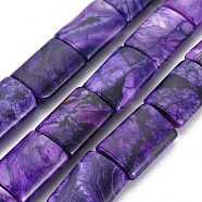 Natural Crazy Agate Beads Strands, Dyed & Heated, Rectangle, 25~26x20x8mm, Hole: 1.5mm, about 16pcs/strand, 16.14 inch(41cm)(G-S359-350A)