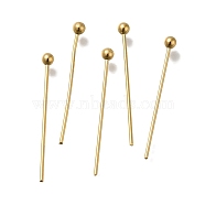 Brass Ball Head Pins, Lead Free & Cadmium Free, Real 24K Gold Plated, 20x0.6mm, Head: 2mm(KK-H502-03L-G)