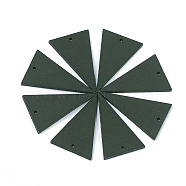 Spray Painted Wood Pendants, Triangle, Dark Slate Gray, 49x30x2.5mm, Hole: 2mm(WOOD-T017-01A)