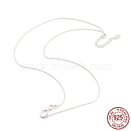 925 Sterling Silver Infinity Pendant Necklace for Women, with S925 Stamp, Silver, 15.75 inch(40cm)(NJEW-C019-01S)