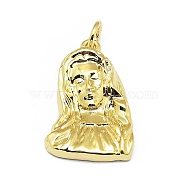 Brass Pendants, Long-Lasting Plated, with Jump Rings, Virgin Mary, Real 18K Gold Plated, 21x13x5mm, Hole: 3mm(KK-M207-C03-02G)