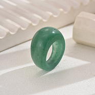 Classic Unisex Natural Green Aventurine Finger Rings, Simple, Fashionable and Versatile, Inner Diameter: 19mm(ZY5946-1)