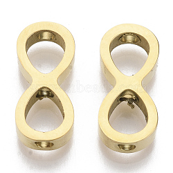 304 Stainless Steel Beads, Infinity, Golden, 14.5x7x3mm, Hole: 2mm(X-STAS-S079-182A-G)