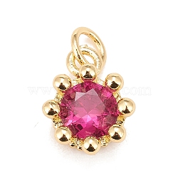 Brass Inlaid Clear Cubic Zirconia Charms, Real 18K Gold Plated, Lead Free & Cadmium Free, Crown, Cerise, 11.5x9.5x6mm, Hole: 3mm(KK-A161-34G-A)