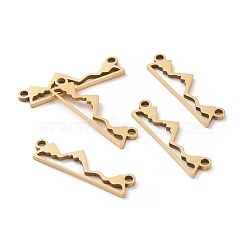 201 Stainless Steel Links connectors, Massif, Golden, 6x21x1mm, Hole: 1.2mm(STAS-S105-T574D-2)